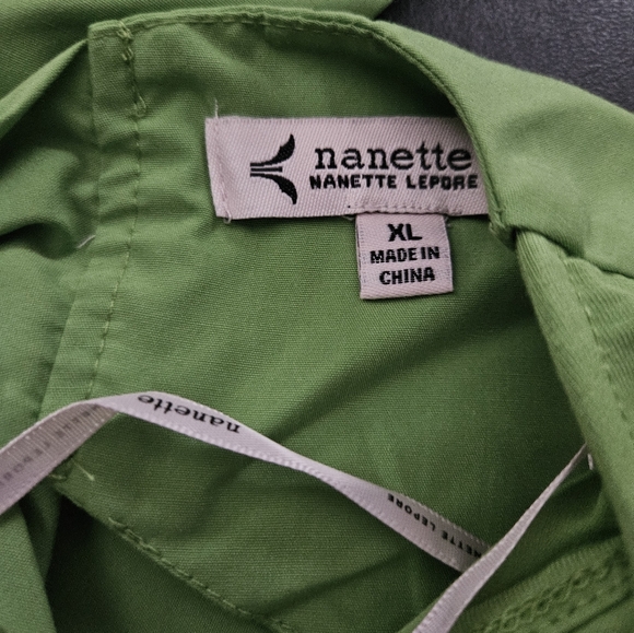 NWT - Nanette Lepore Cotton Blend Poplin Bubble Sleeve Top w Bow Tie Back - XL - Picture 13 of 13